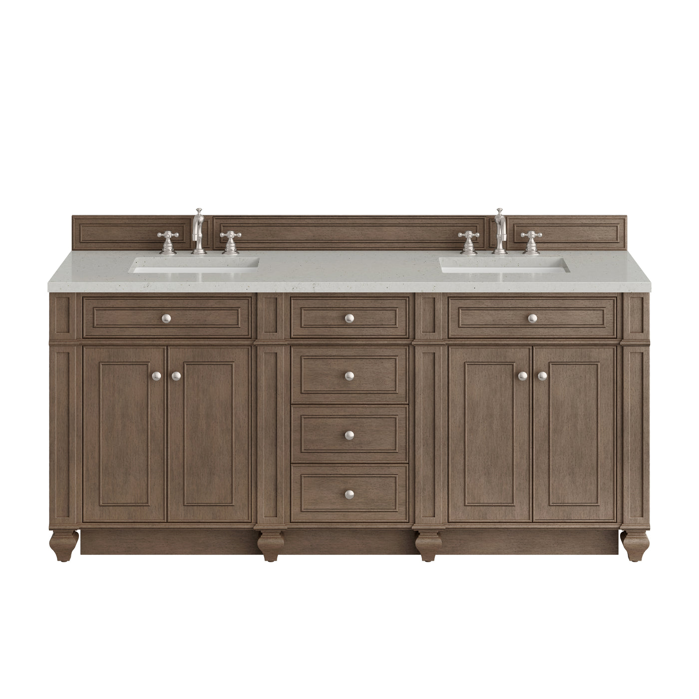 James Martin Bristol 72" Double Bathroom Vanity, Whitewashed Walnut, view 21