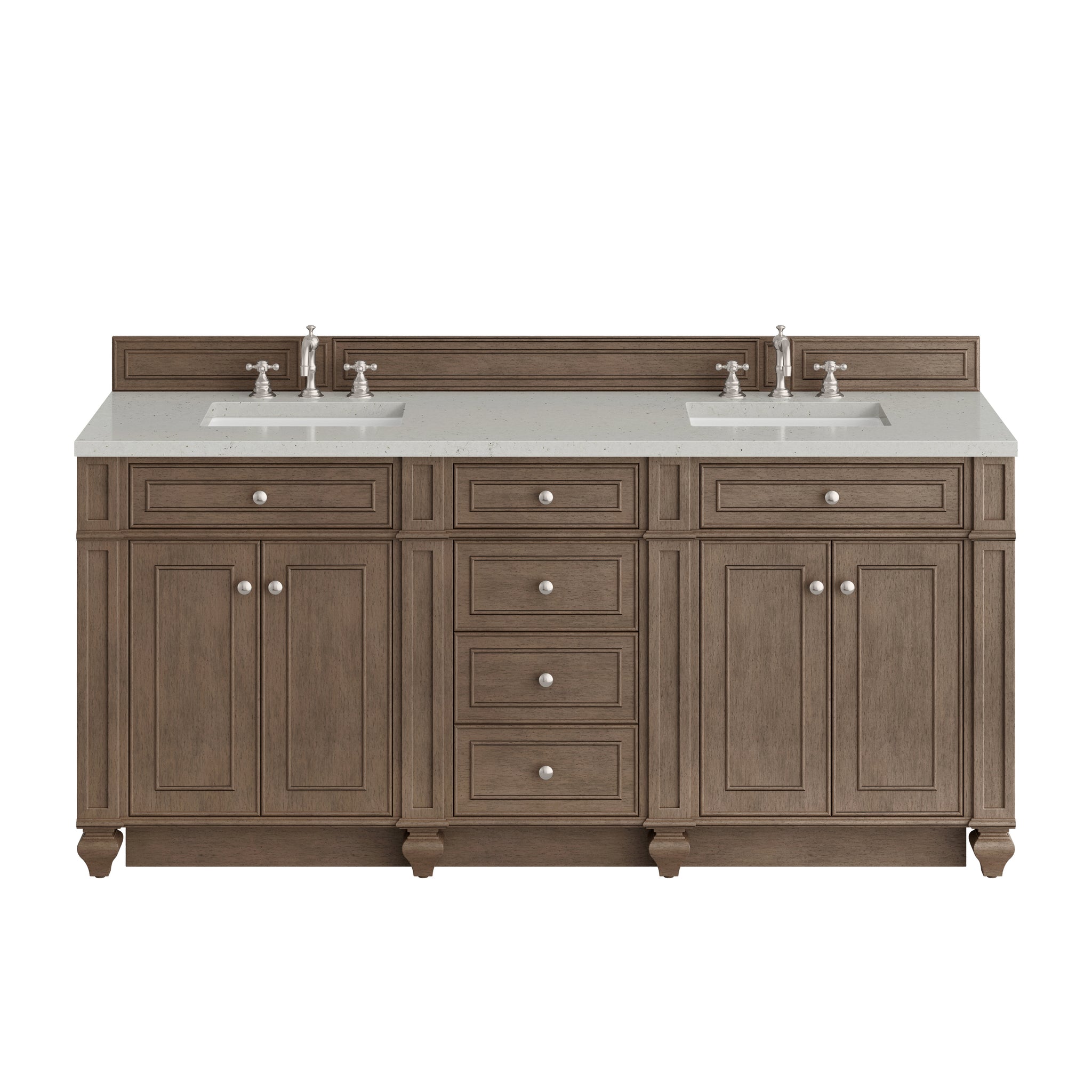 James Martin Bristol 72" Double Bathroom Vanity, Whitewashed Walnut, view 21