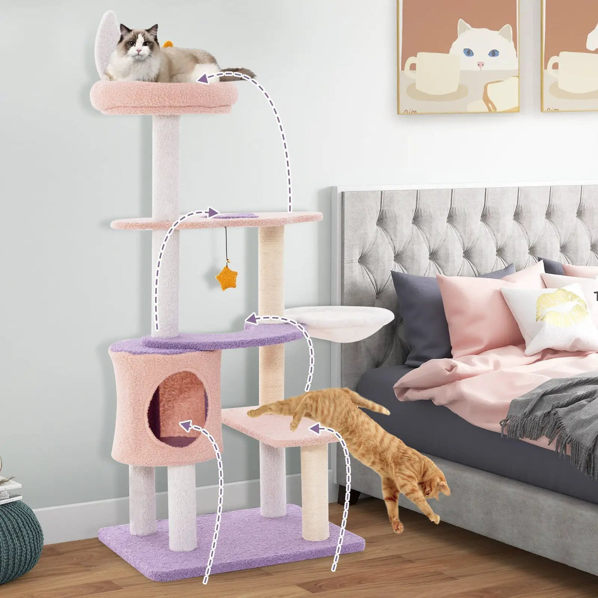 Multi-level Cat Tower with Sisal Covered Scratching Posts, photo 6 of 9