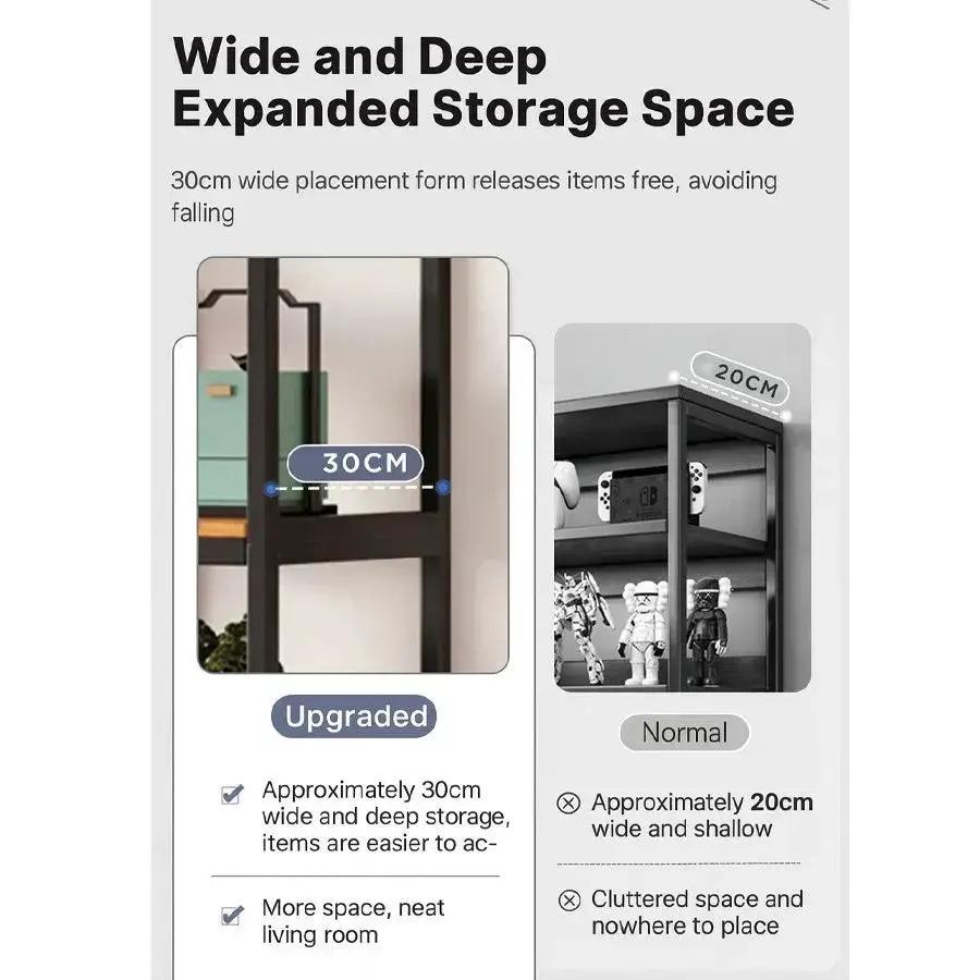 Multifunctional Wall Mounted and Floor Standing Bookshelf Space Saving Display Rack with Open Shelves for Home Office and Student Use 80 cm by House Of Avana