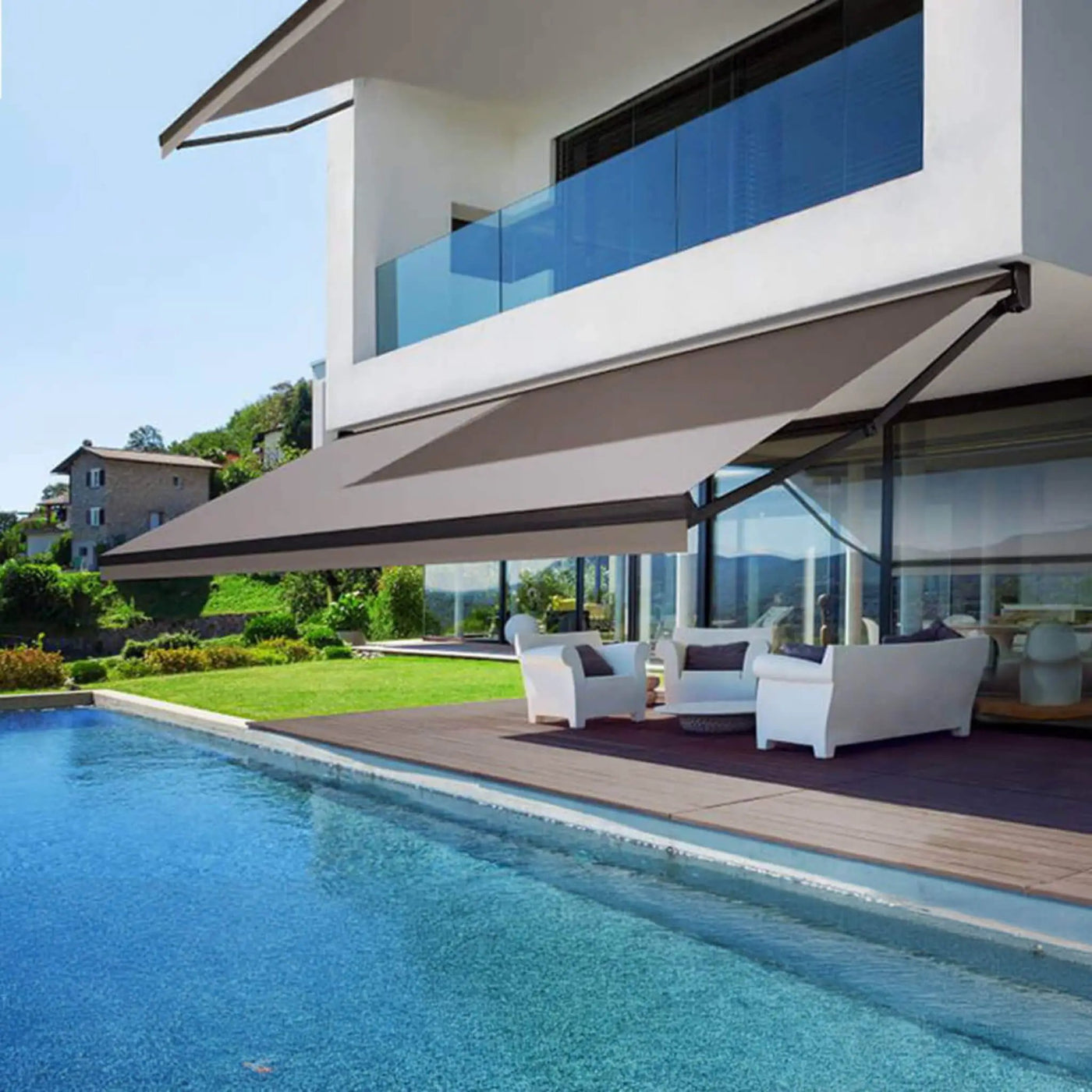 Multiple Awnings Brasilia Athena Retractable Sun Shade Awning [Made-To-Order] (SAK43179) by SAKSBY WHOLESALE