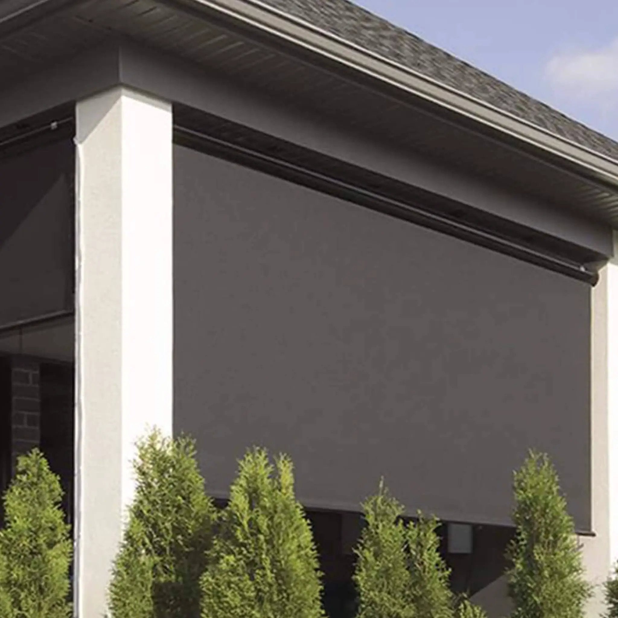 Multiple Awnings Multishade Premium Aluminum Retractable Outdoor Shade With PVC Covered Polyester Fabric [Made-To-Order] (SAK59071) by SAKSBY WHOLESALE