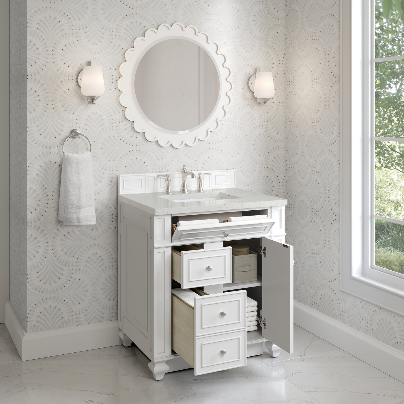 James Martin Bristol 30" Single Bathroom Vanity, Bright White, view 19