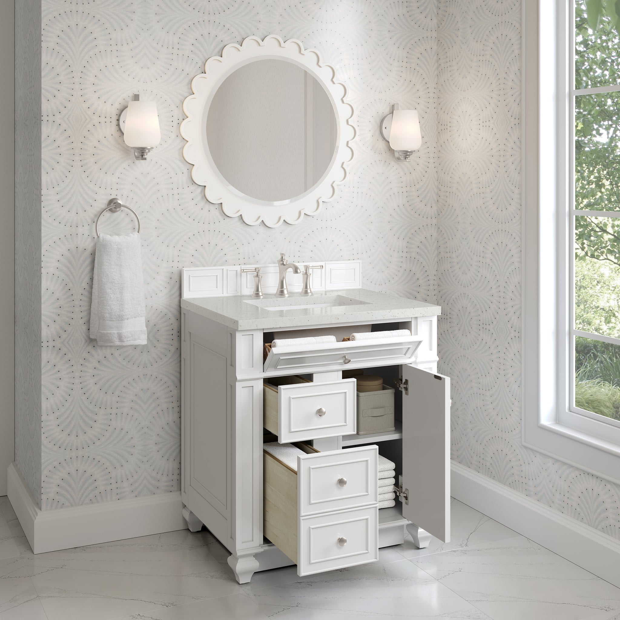 James Martin Bristol 30" Single Bathroom Vanity, Bright White, view 19