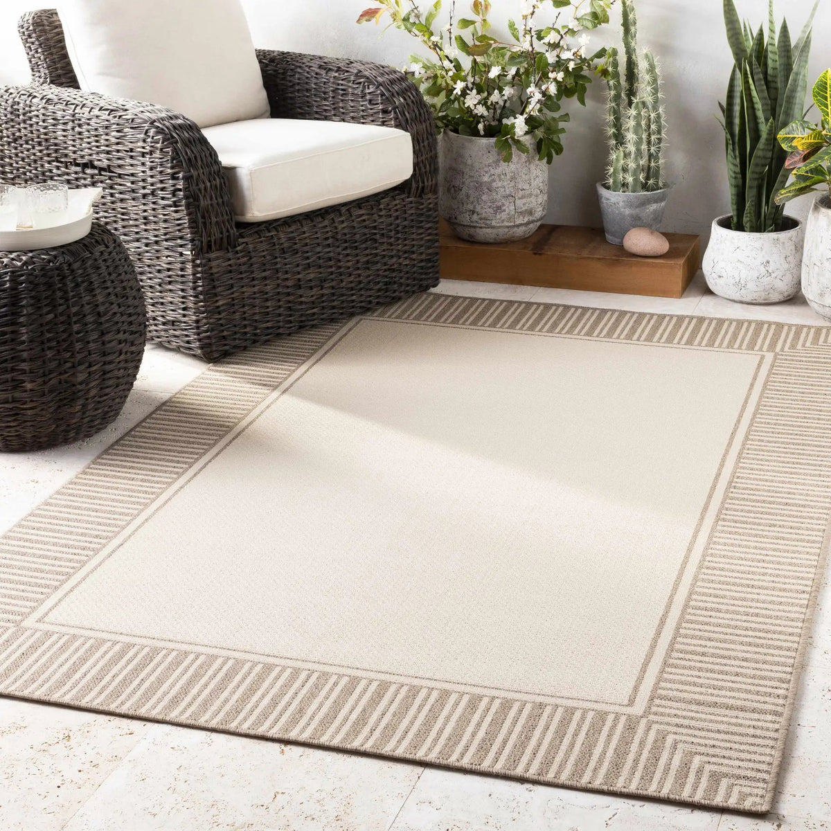 Muncie Outdoor Area Rug - Clearance, installed in a room