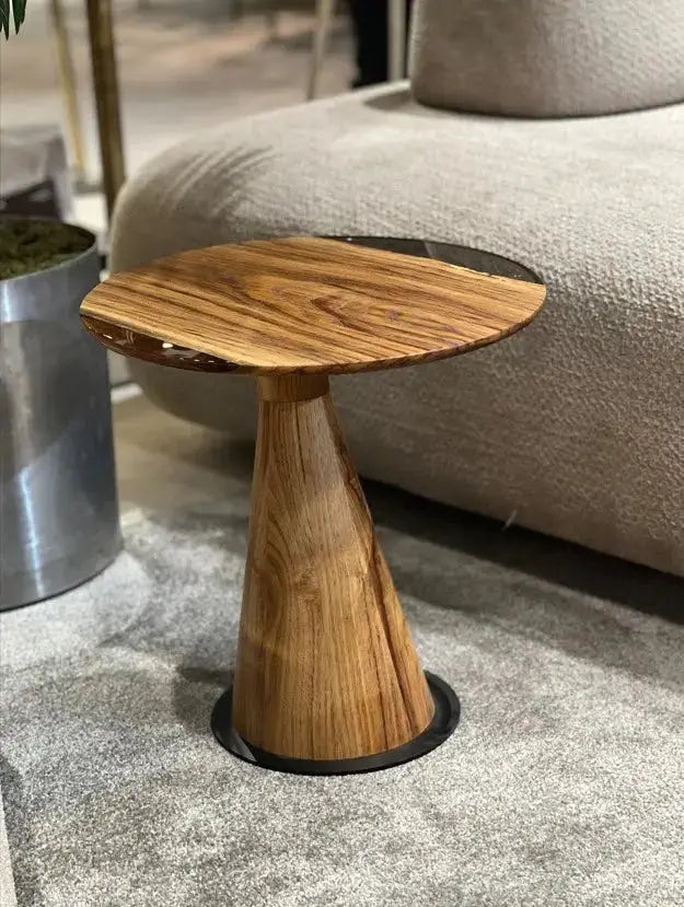 Mushroom Side & End table Made of Walnut and Epoxy Resin, photo 7 of 18
