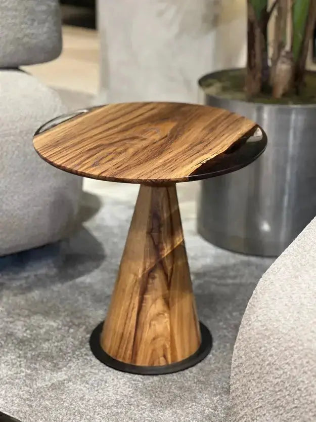 Mushroom Side & End table Made of Walnut and Epoxy Resin, photo 13 of 18
