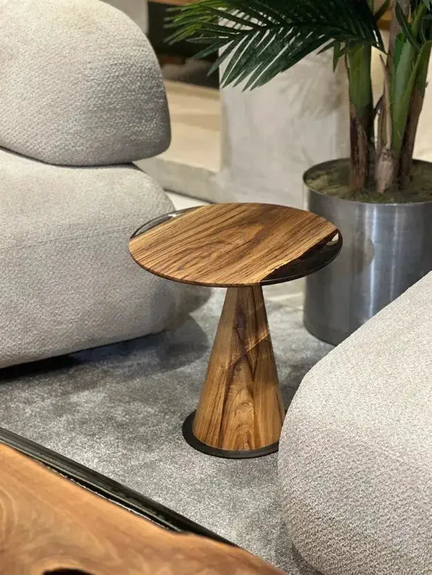 Mushroom Side & End table Made of Walnut and Epoxy Resin, photo 6 of 18