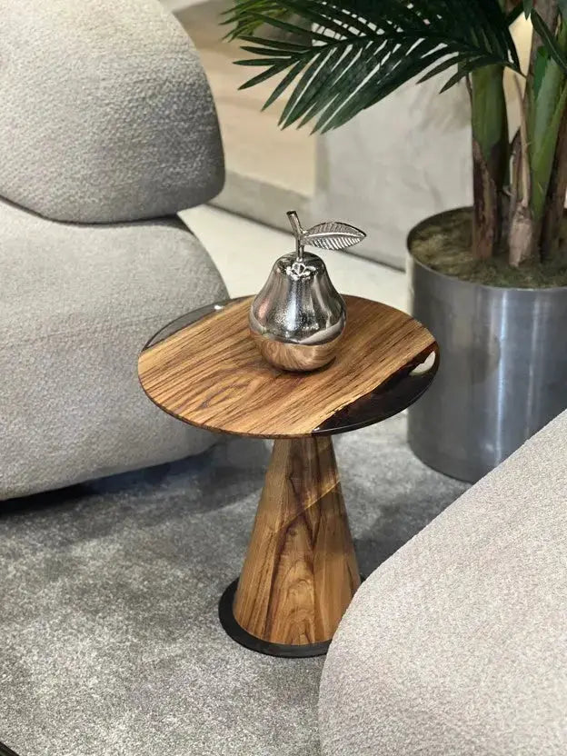 Mushroom Side & End table Made of Walnut and Epoxy Resin, photo 10 of 18