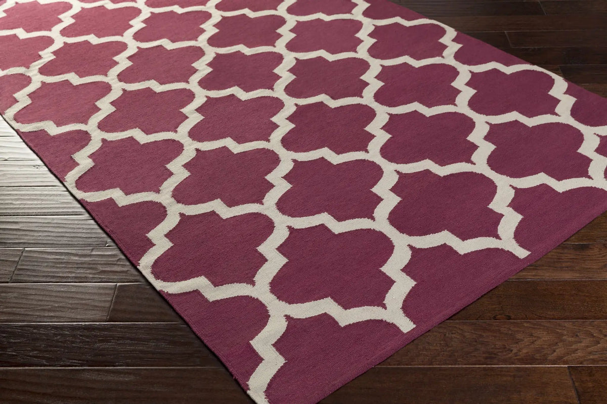 Muskogee Hand Woven Magenta Lattice Rug - Clearance, photo 2 of 3