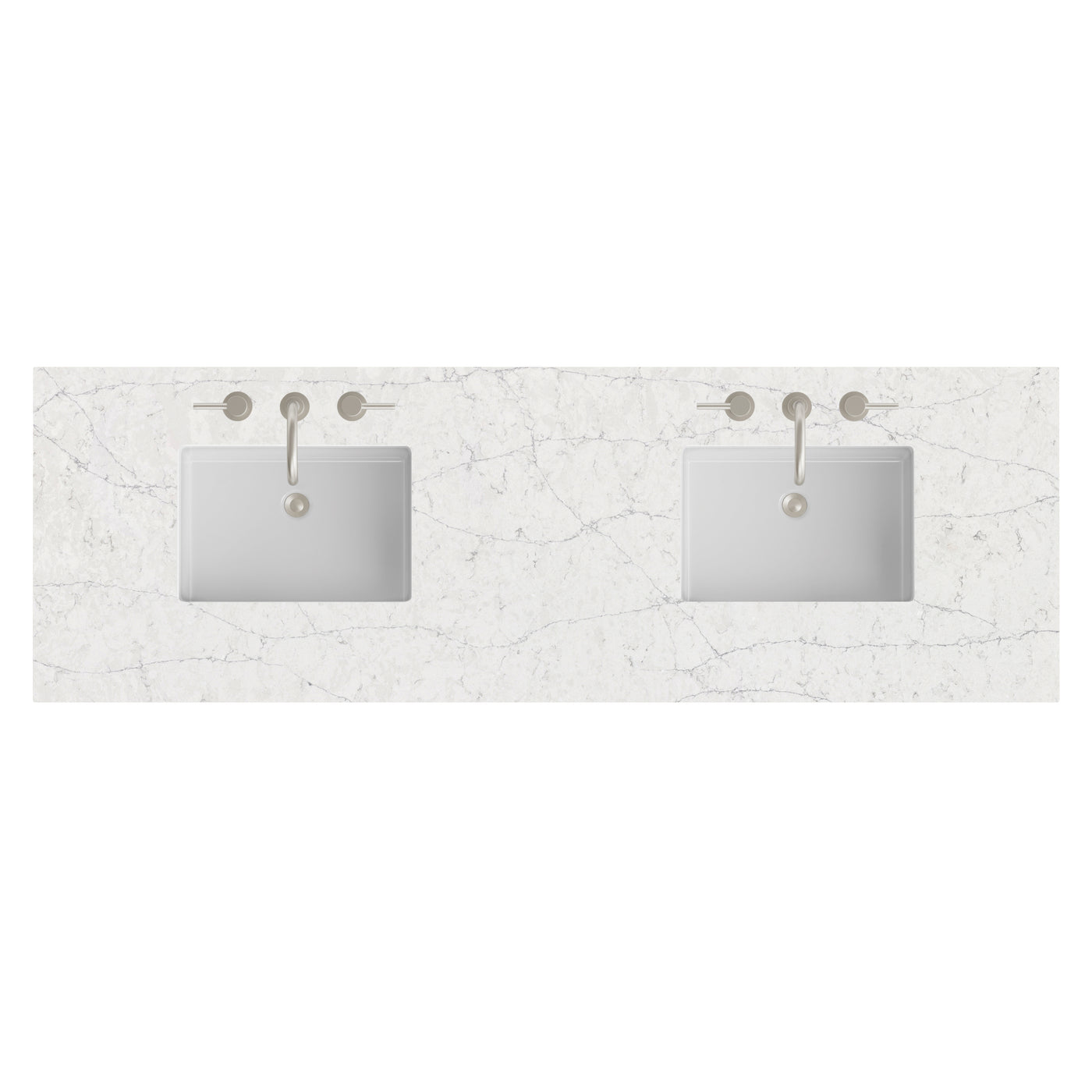 James Martin 72" Double Vanity Top with Eternal Jasmine Pearl (Silestone) countertop