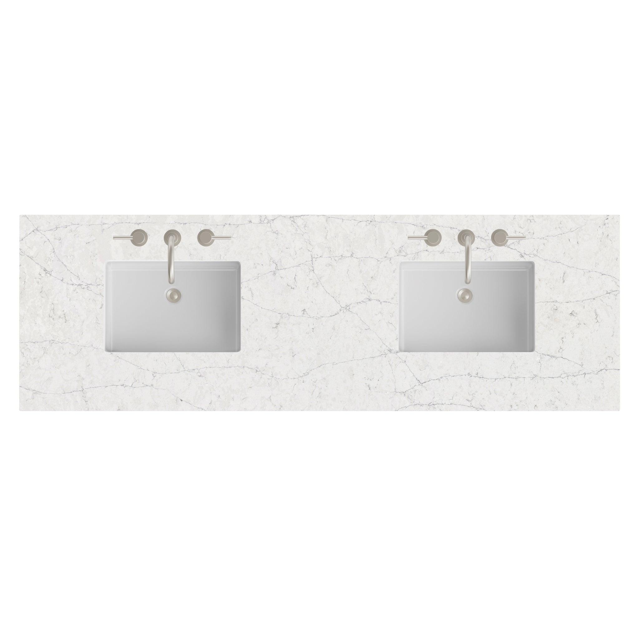 James Martin 72" Double Vanity Top with Eternal Jasmine Pearl (Silestone) countertop