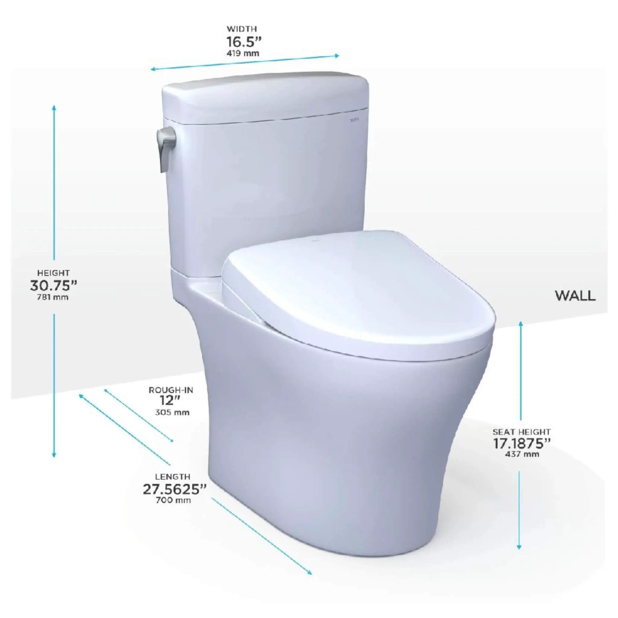 [MW4364726CEMFGN#01] TOTO Aquia IV Cube Washlet S7 With 1.28 GPF And 0.9 Elongated Bidet Toilet (SAK19352) by SAKSBY WHOLESALE