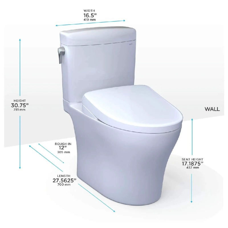 [MW4364726CEMFGN#01] TOTO Aquia IV Cube Washlet S7 With 1.28 GPF And 0.9 Elongated Bidet Toilet (SAK19352) by SAKSBY WHOLESALE