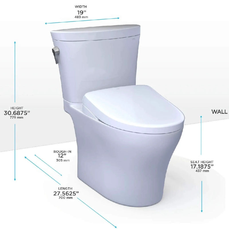 [MW4484726CEMFGN#01] TOTO Aquia IV Arc Dual Flush Universal Height Toilet With Washlet S7 Bidet Seat (SAK17483) by SAKSBY WHOLESALE