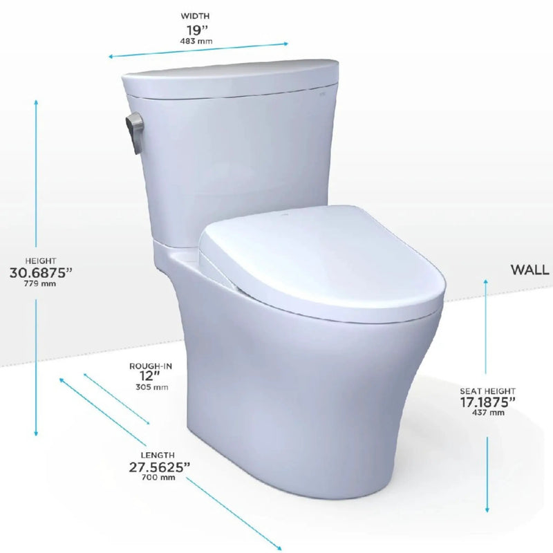 [MW4484736CEMFGN#01] TOTO Aquia IV Arc Dual Flush Universal Height Toilet With S7A Auto Open Bidet Seat (SAK92754) by SAKSBY WHOLESALE