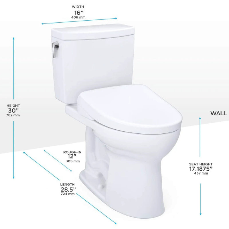[MW4544726CUFGA#01] TOTO Drake II Washlet S7 And 1.0 GPF Elongated Chair Height Bidet Toilet (SAK70831) by SAKSBY WHOLESALE