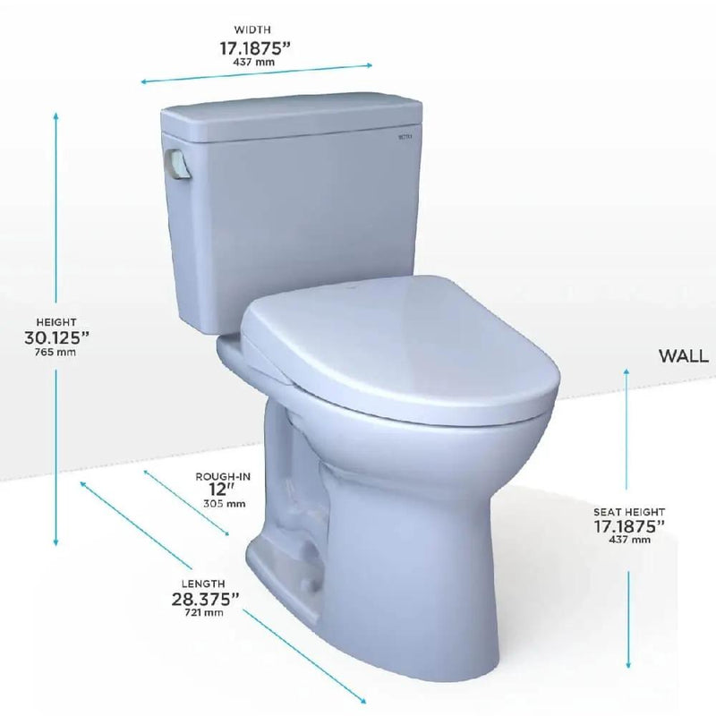 [MW7764736CEFGA#01] TOTO Drake 1.28 GPF Universal Height Toilet With S7A Auto Open Bidet Seat And Auto Flush (SAK73826) by SAKSBY WHOLESALE
