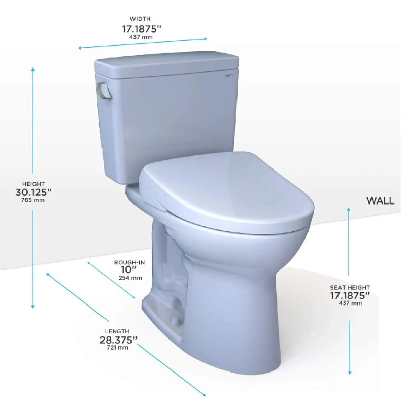 [MW7764726CSFGA.10#01] TOTO Drake 1.6 GPF Universal Height 10" Rough In Toilet With Washlet S7 Bidet Seat (SAK68432) by SAKSBY WHOLESALE