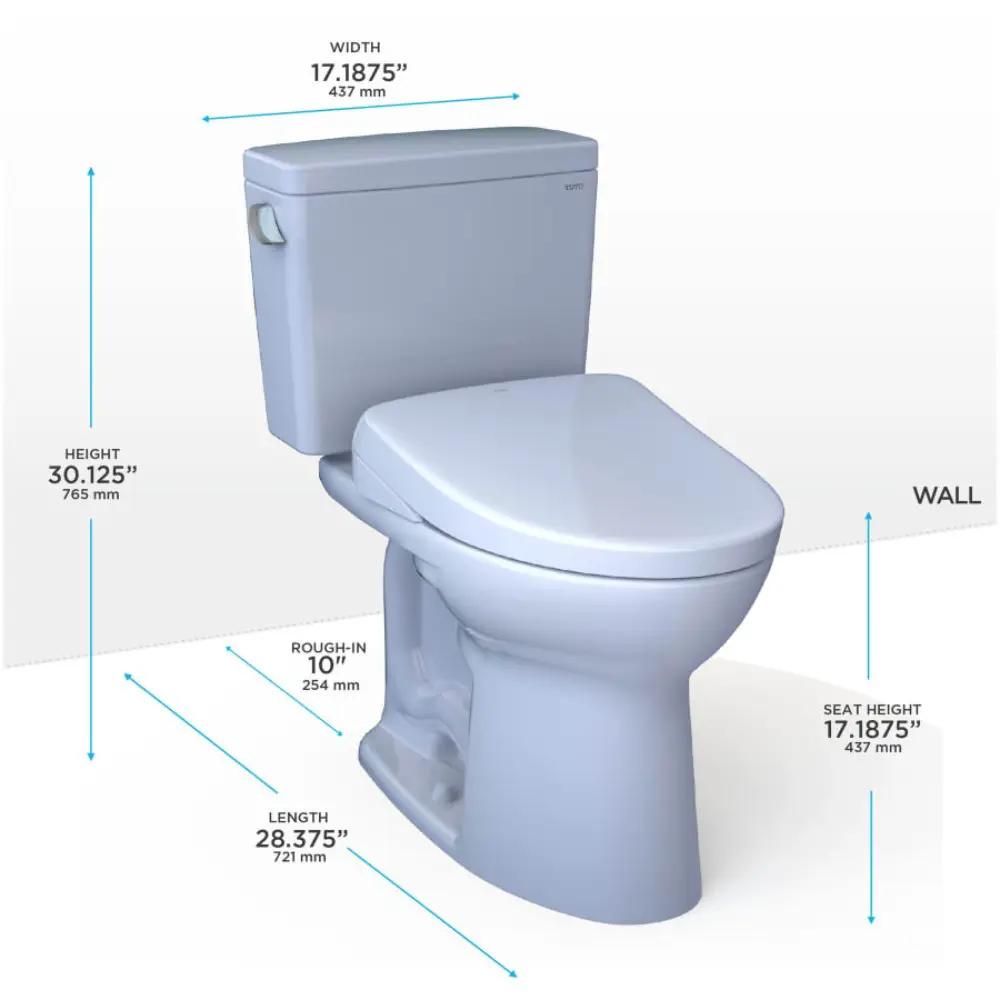 [MW7764736CSFG.10#01] TOTO Drake 1.6 GPF Elongated Chair Height Toilet With Washlet S7A And 10" Rough In (SAK78513) by SAKSBY WHOLESALE