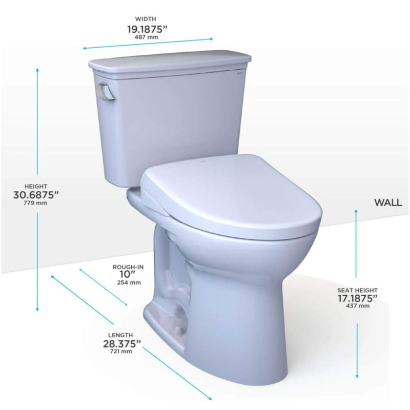[MW7864726CEFG.10#01] TOTO Drake Elongated Chair Height Transitional Toilet With S7 Bidet Seat And 10" Rough In (SAK95631) by SAKSBY WHOLESALE