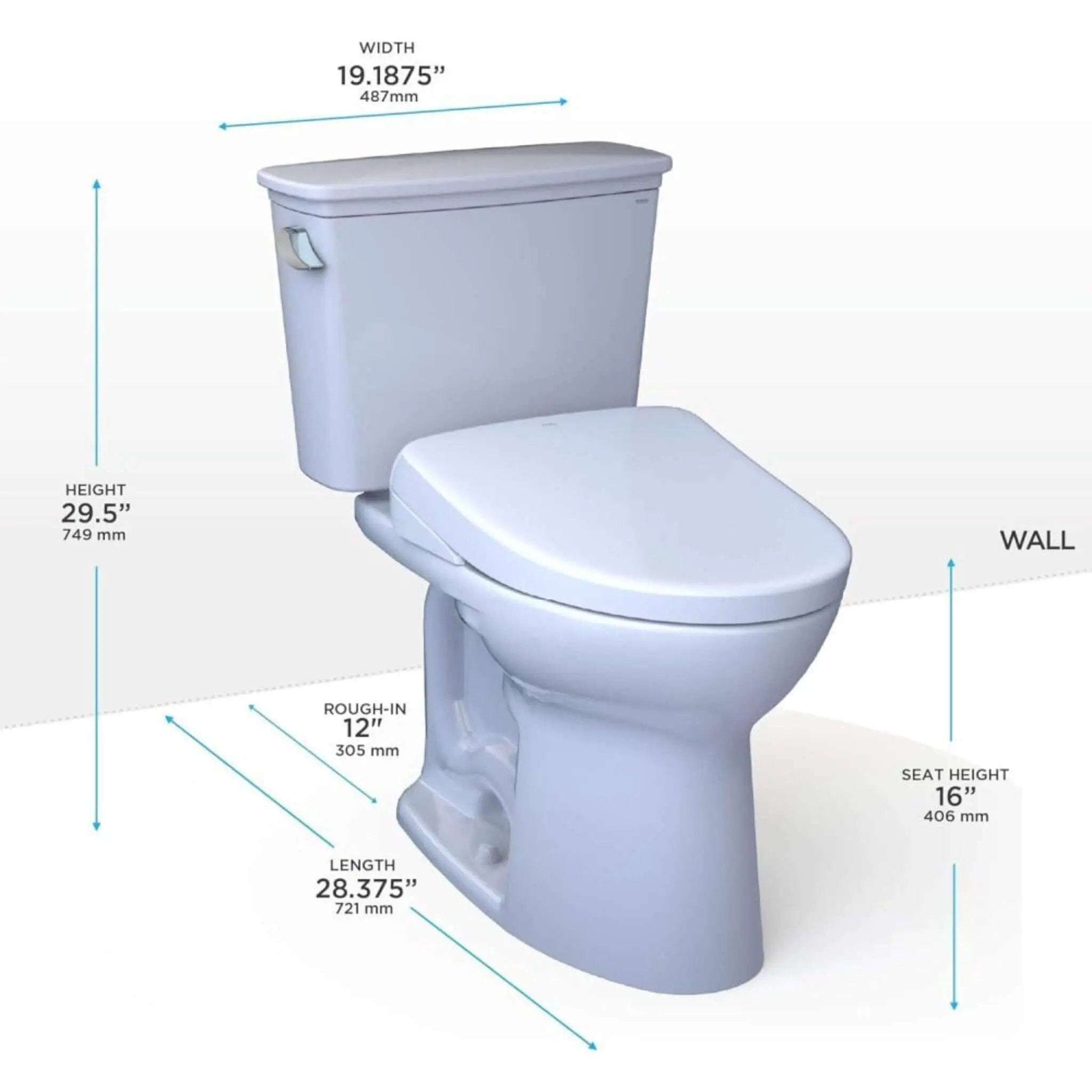 [MW7864726CEG#01] TOTO Drake 1.28 GPF Tornado Flush Washlet Toilet With S7 Bidet Seat (SAK27632) by SAKSBY WHOLESALE