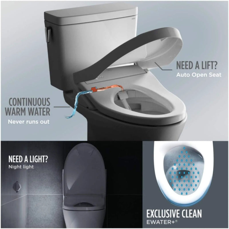 [MW9744734CEFGA#01] TOTO Guinevere 1.28 GPF Elongated Chair Height Toilet With Washlet+ S7A Tornado Auto Flush (SAK41037) by SAKSBY WHOLESALE