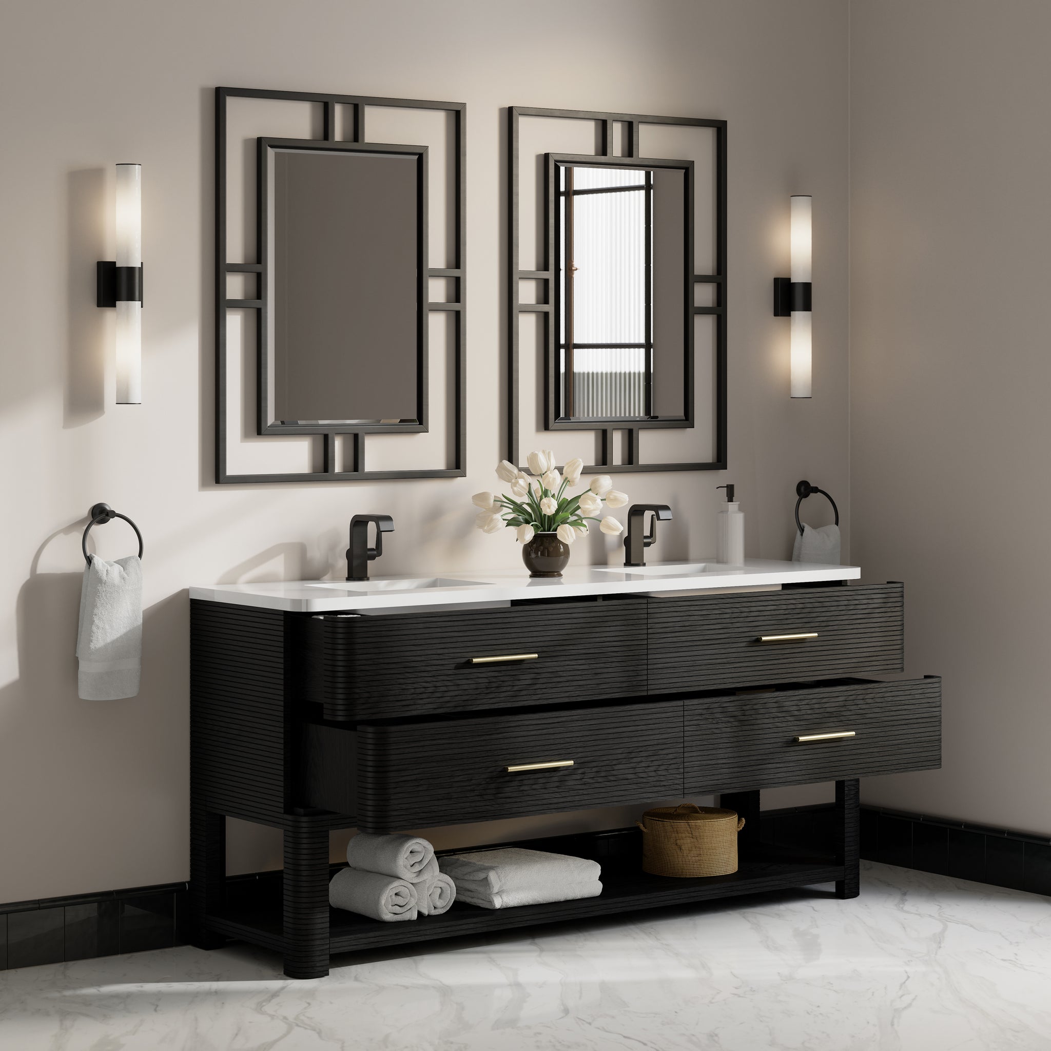 James Martin Lucian 72" Double Bathroom Vanity, Carbon Oak, view 24