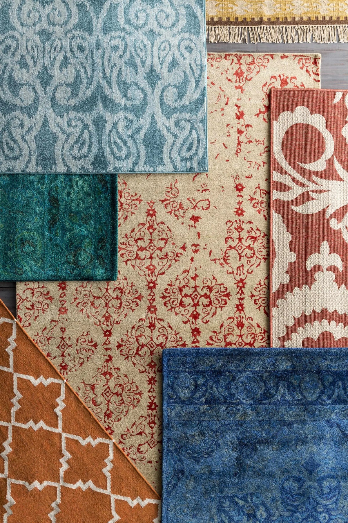 Alburnett Burnt Orange Floral Outdoor Rug - Clearance, photo 9 of 16
