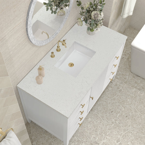 James Martin Myrrin 48" Single Bathroom Vanity, Bright White