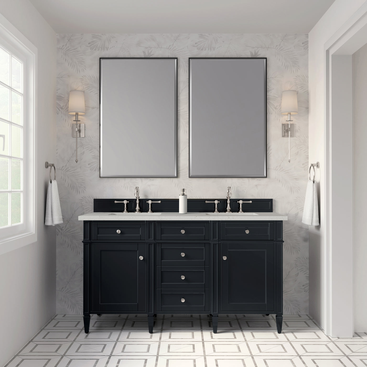 James Martin Brittany 60" Double Bathroom Vanity, Black Onyx, view 22
