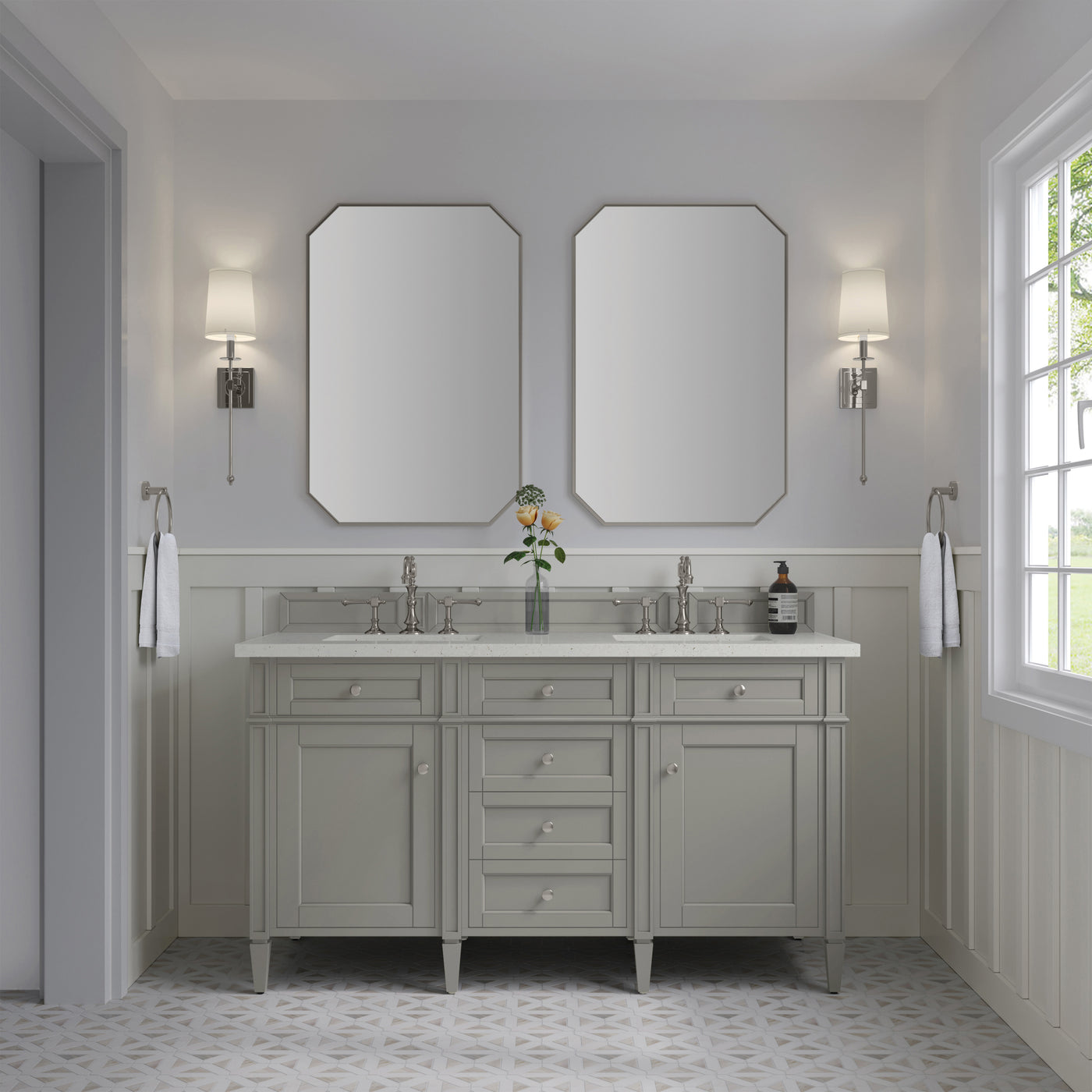 James Martin Brittany 60" Double Bathroom Vanity, Urban Gray, view 22