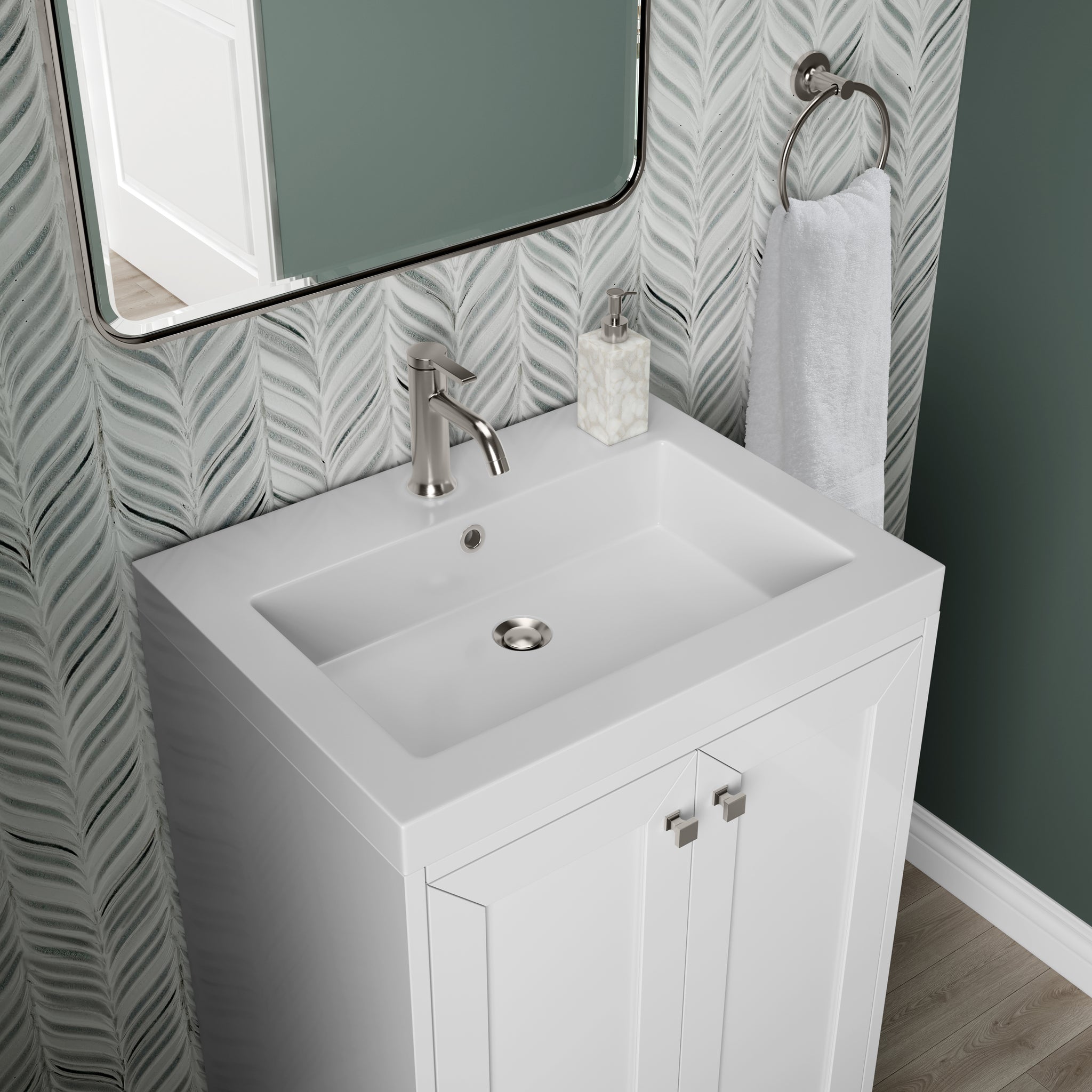 James Martin Chianti 24" Floating Single Bathroom Vanity, Glossy White, view 7