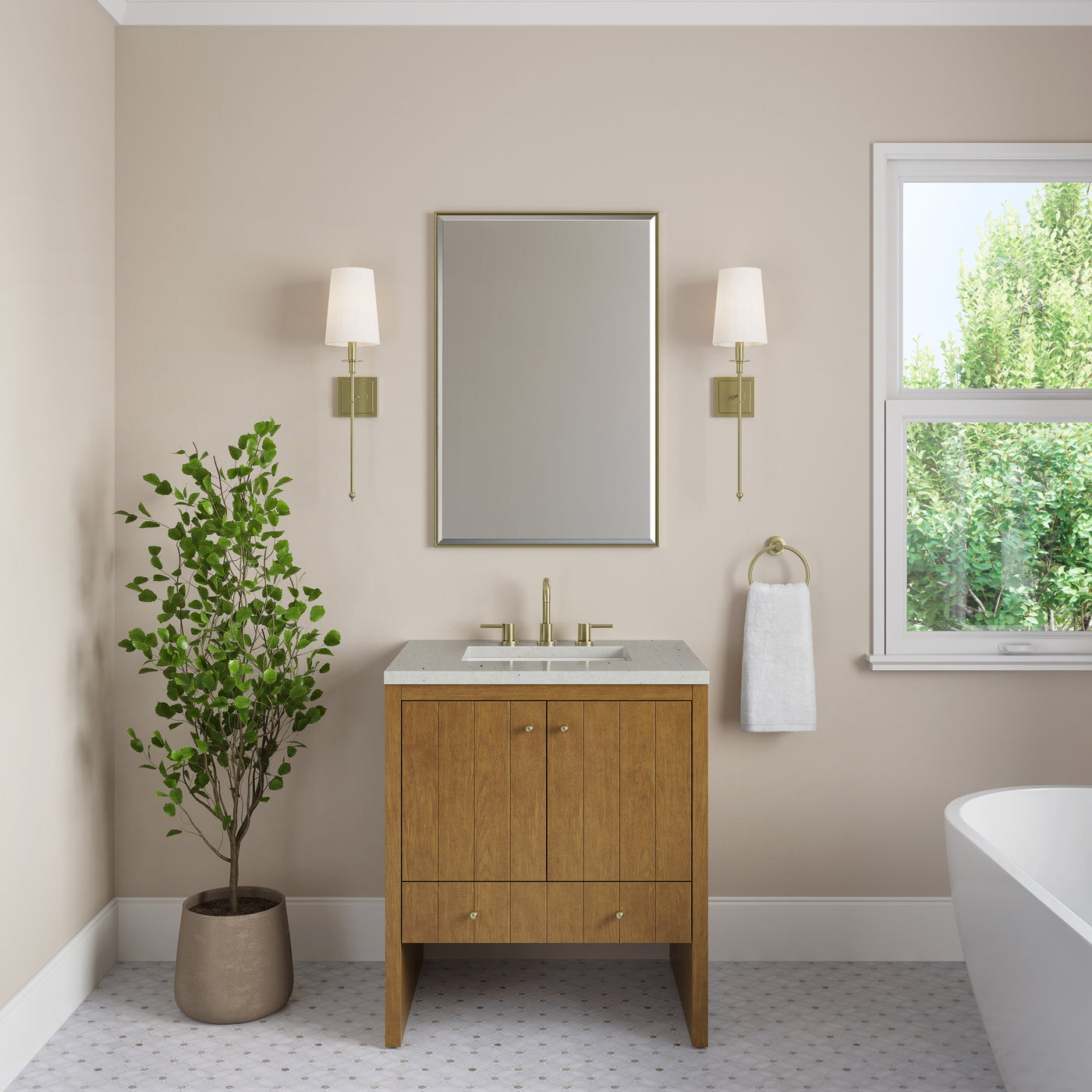 James Martin Hudson 30" Single Bathroom Vanity, Honey Oak, view 25