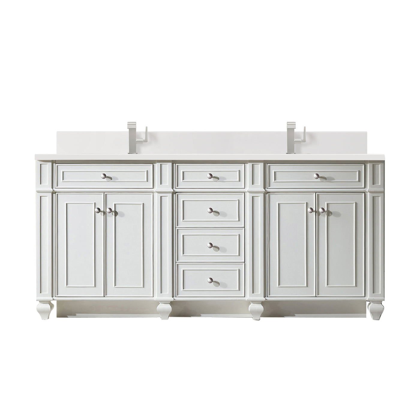 James Martin Bristol 72" Double Bathroom Vanity, Bright White, view 38