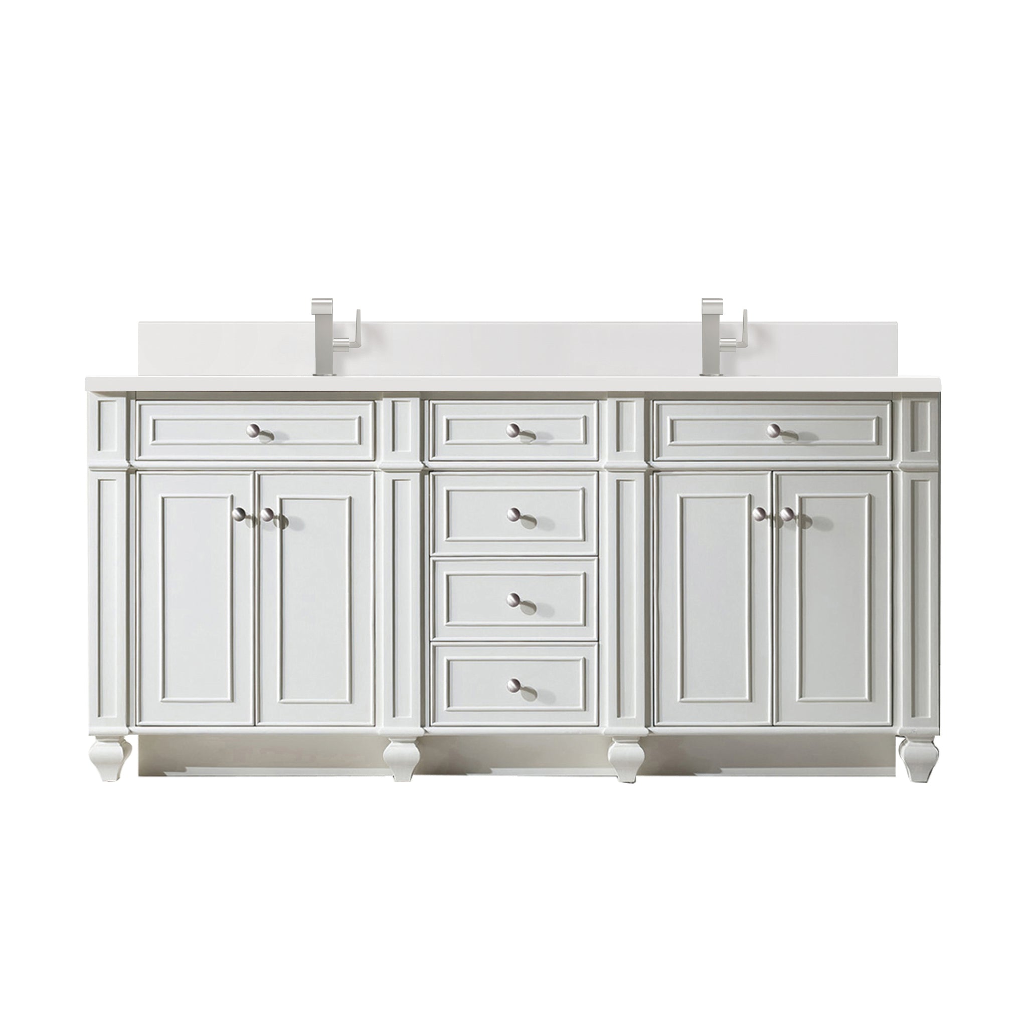 James Martin Bristol 72" Double Bathroom Vanity, Bright White, view 38