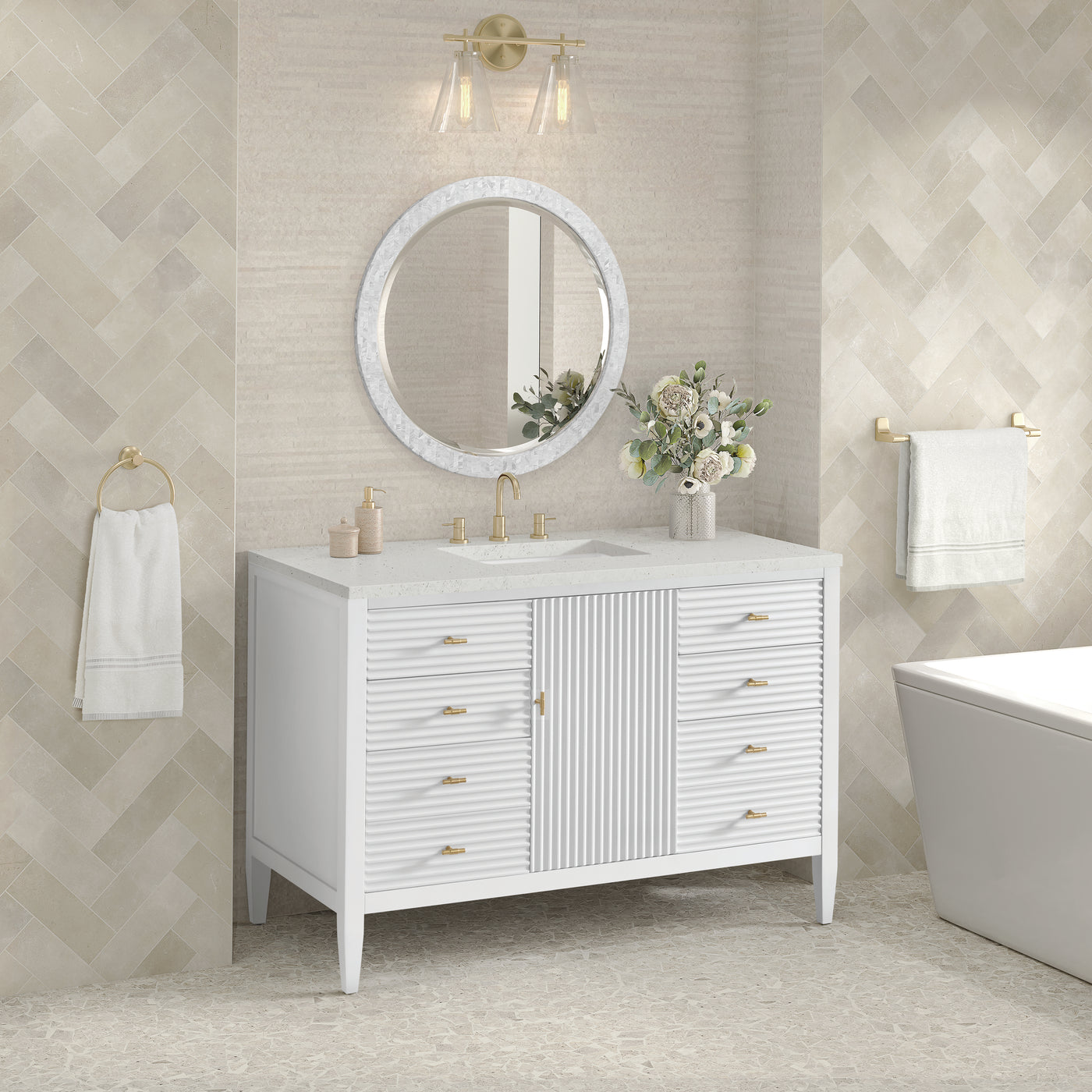 James Martin Myrrin 48" Single Bathroom Vanity, Bright White, view 30