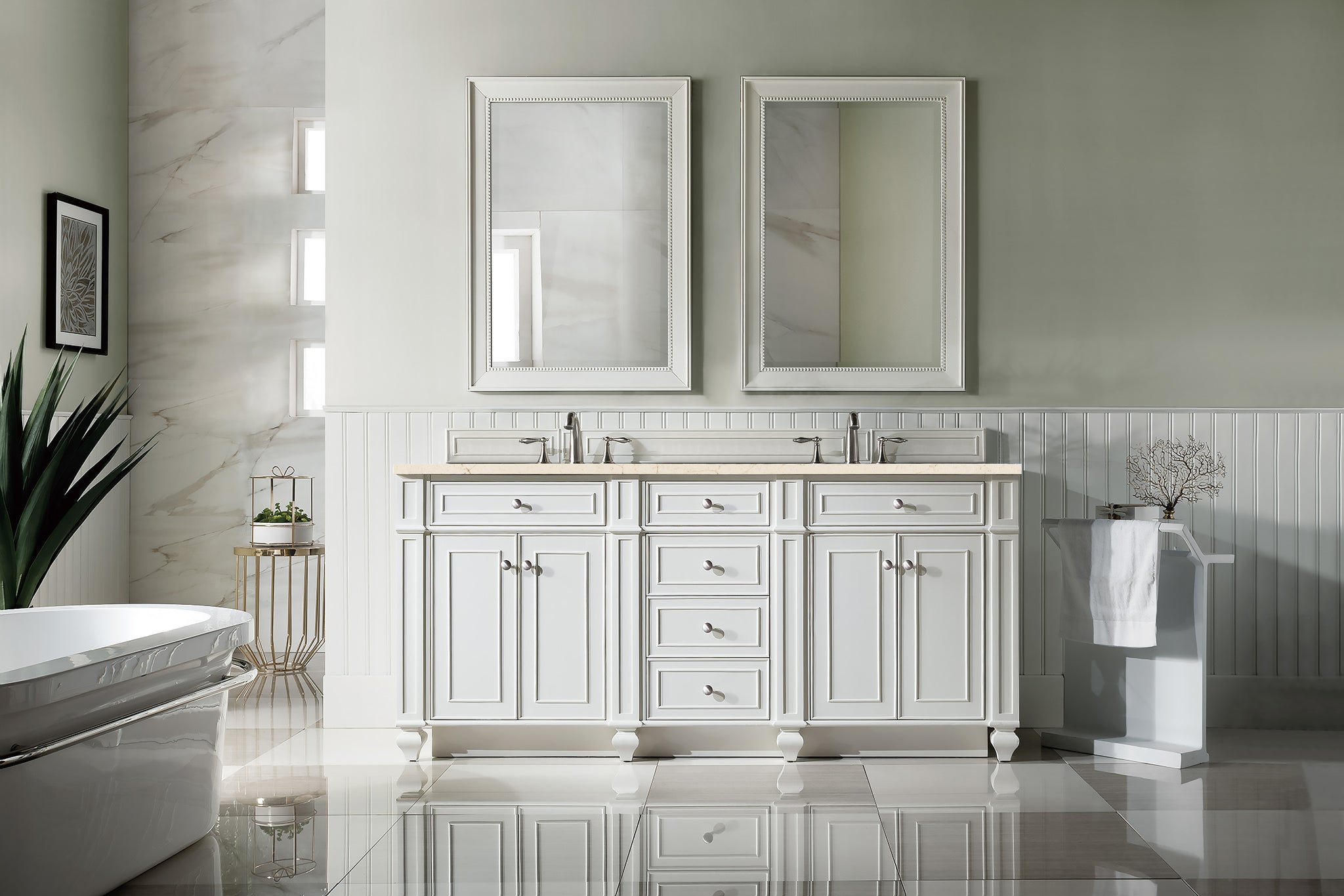 James Martin Bristol 72" Double Bathroom Vanity, Bright White, view 22