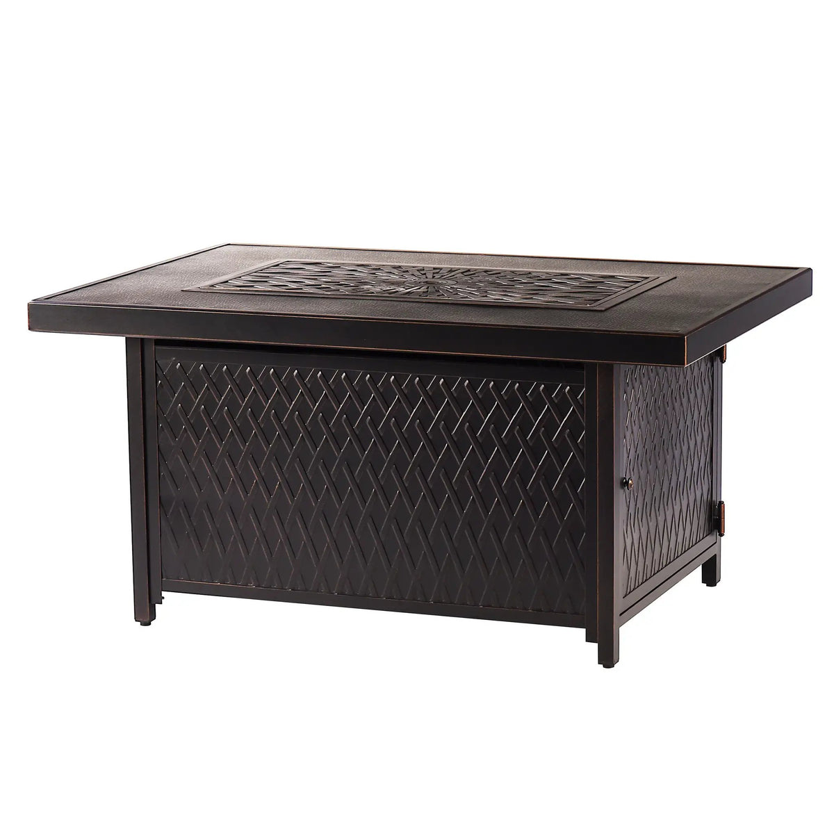 Aluminum 48-in Rectangular Propane Fire Table, Beads, Covers and Lid by Sharicks