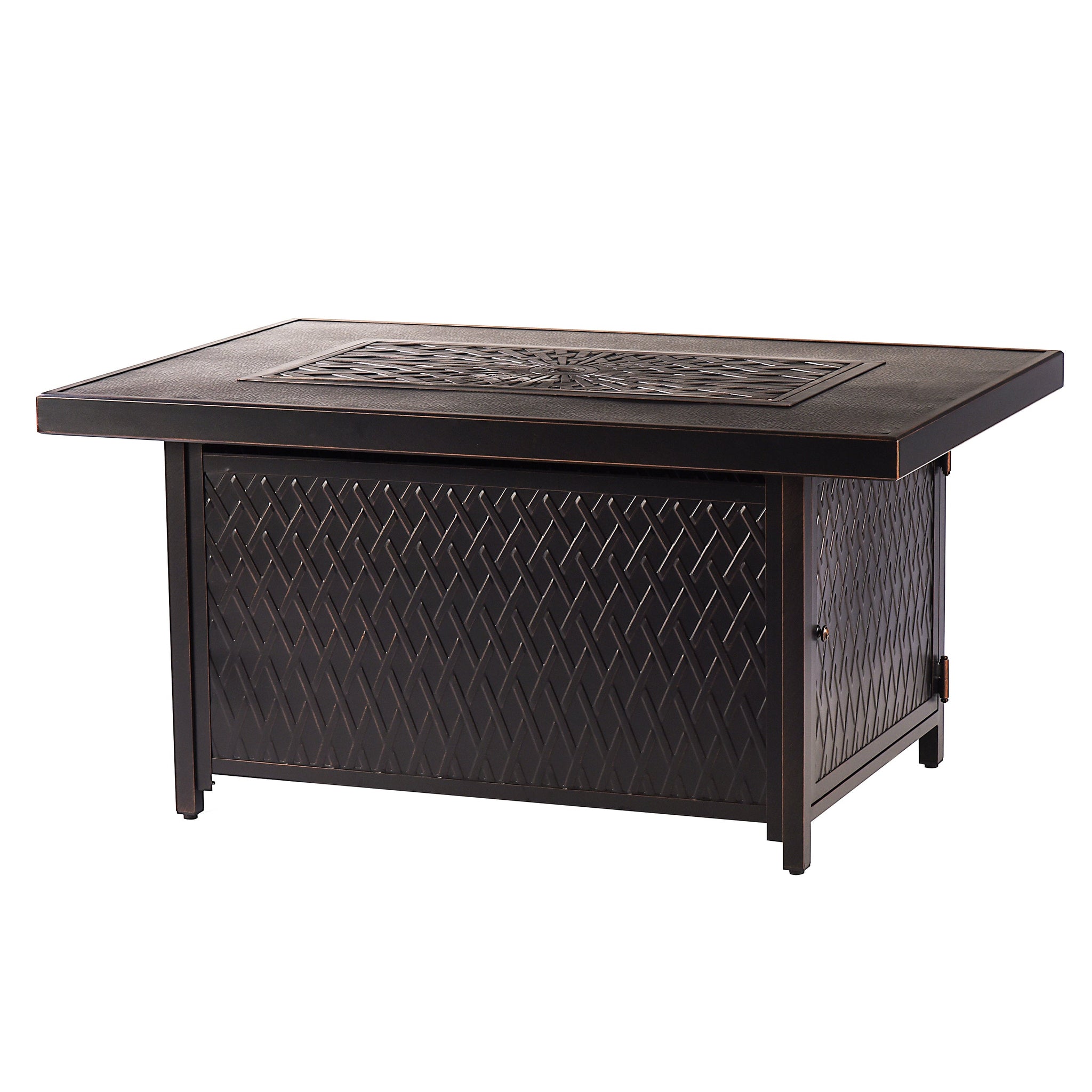 Aluminum 48-in Rectangular Propane Fire Table, Beads, Covers and Lid by Sharicks