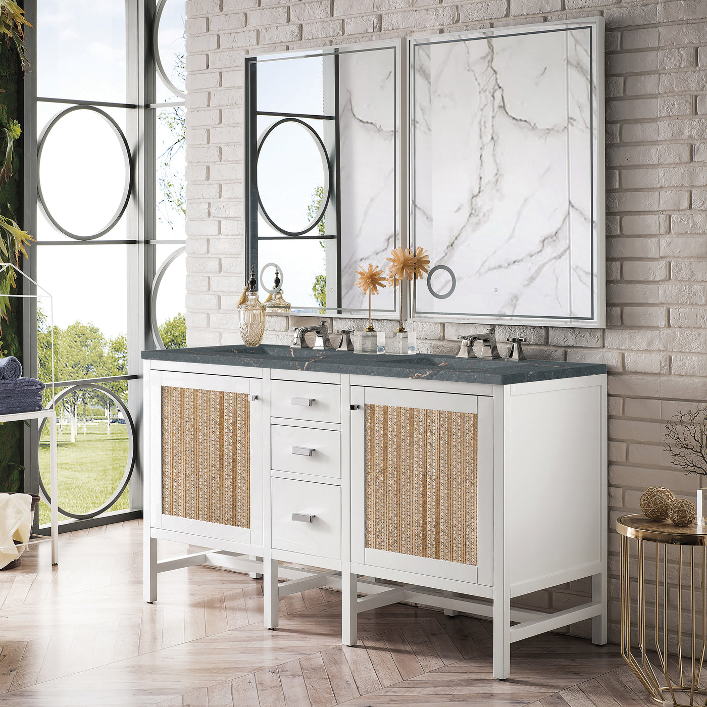 James Martin Addison 60" Double Bathroom Vanity, Glossy White, view 16