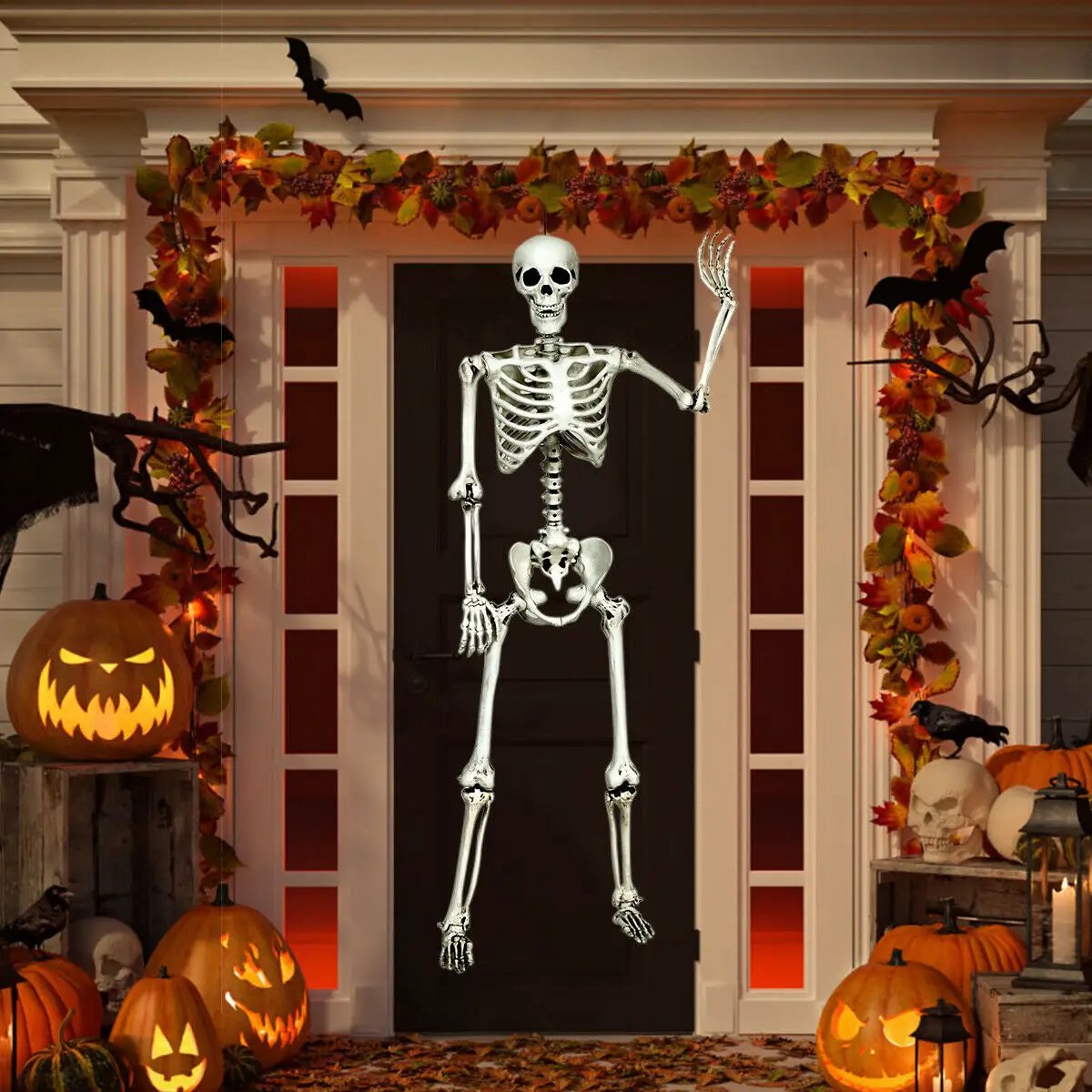 5.4 Feet Halloween Skeleton Life Size Realistic Full Body Hanging by DirectDeals