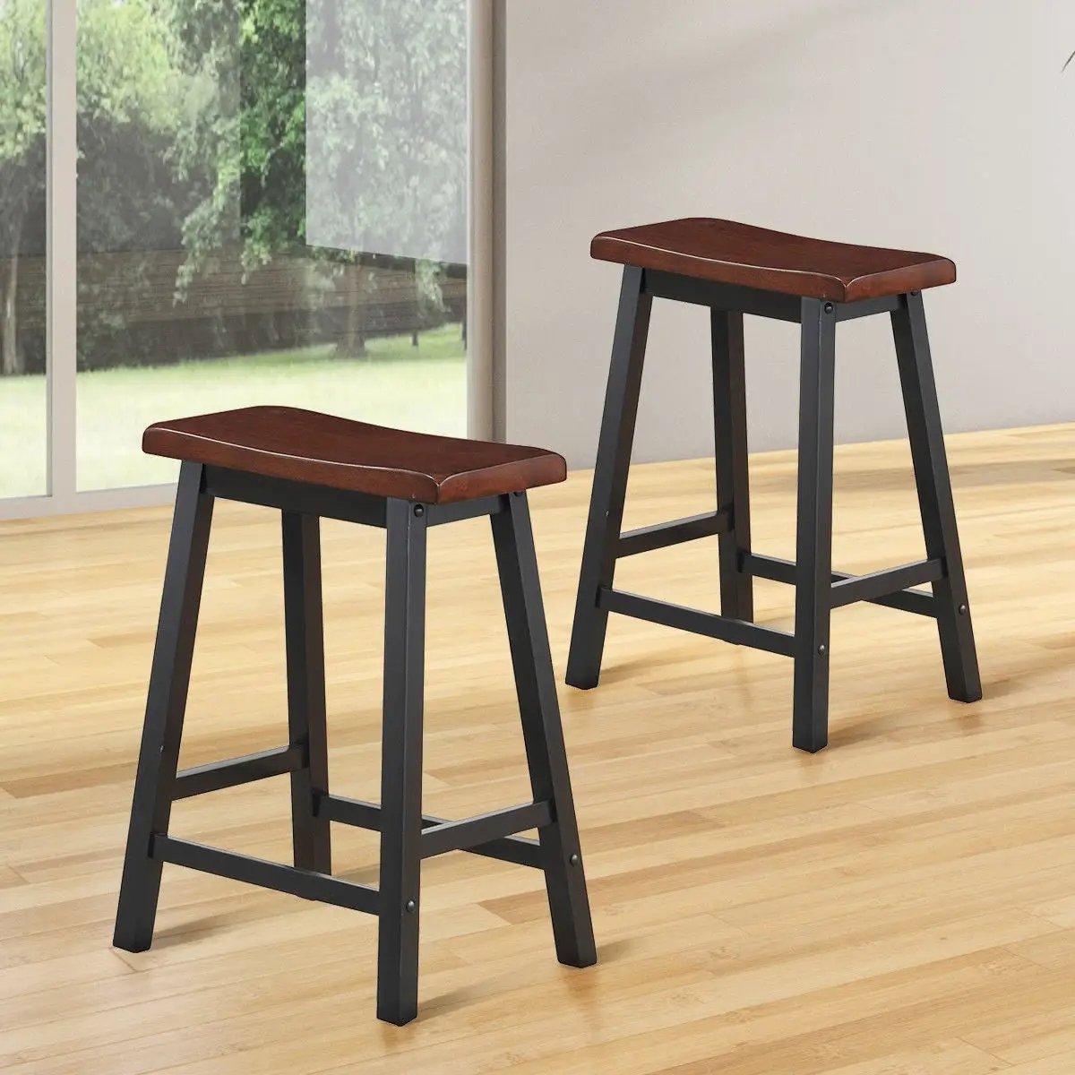 24 Inch Height Set of 2 Home Kitchen Dining Room Bar Stools, photo 2 of 12