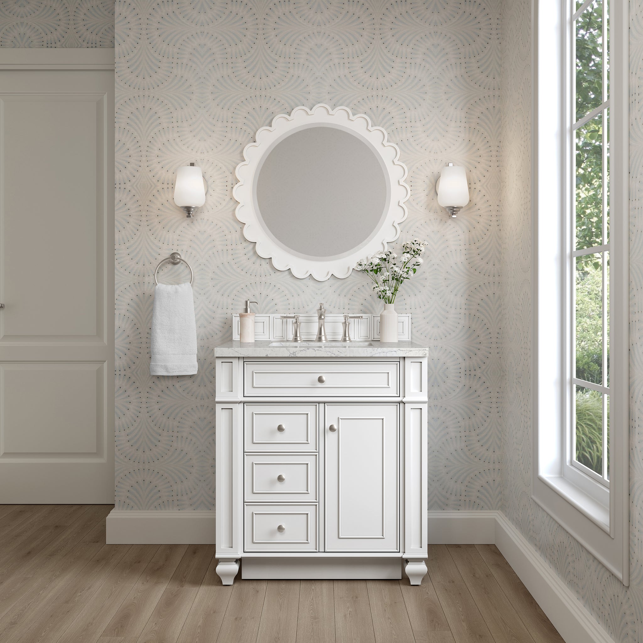 James Martin Bristol 30" Single Bathroom Vanity, Bright White, view 34