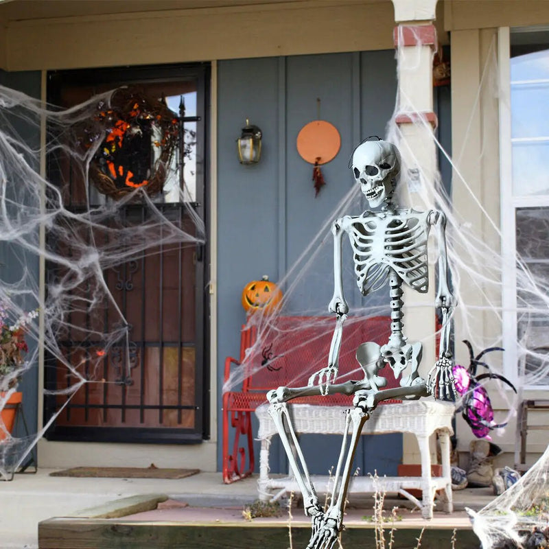 5.4 Feet Halloween Skeleton Life Size Realistic Full Body Hanging by DirectDeals