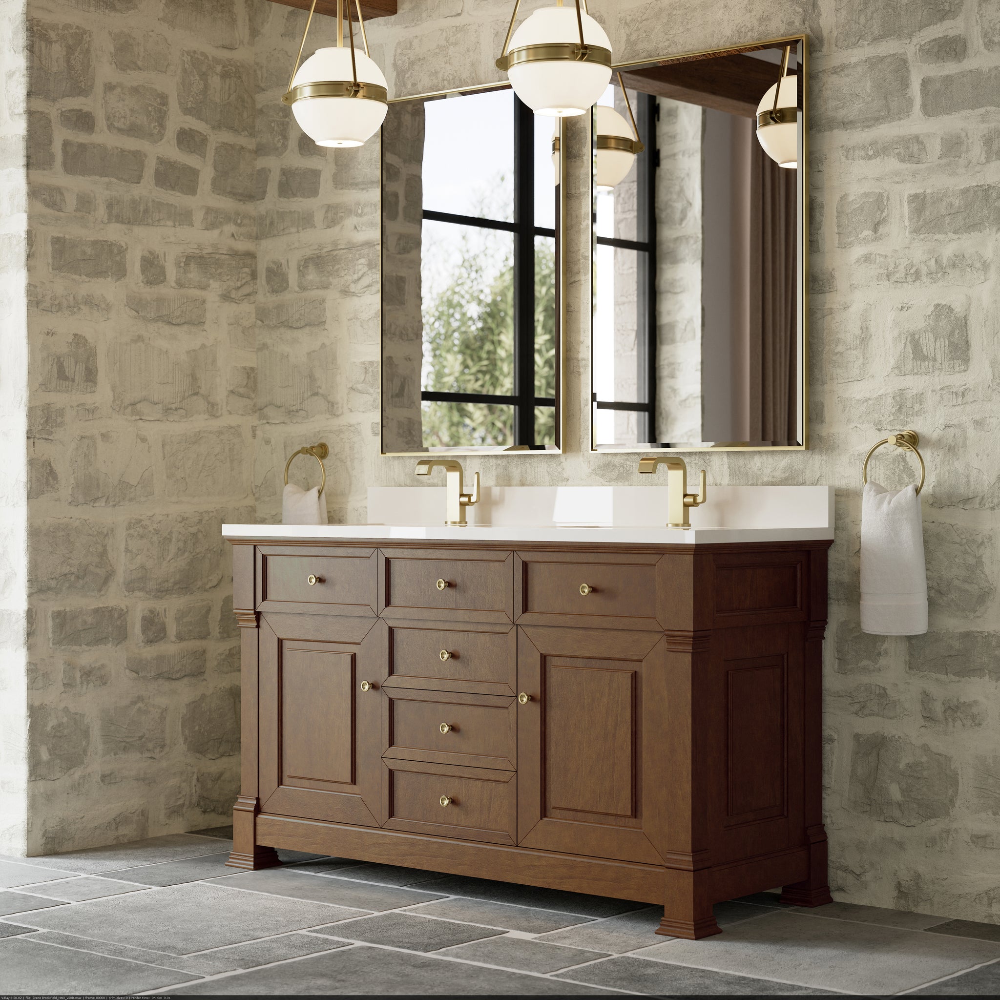 James Martin Brookfield 60" Double Bathroom Vanity, Honey Oak, view 31