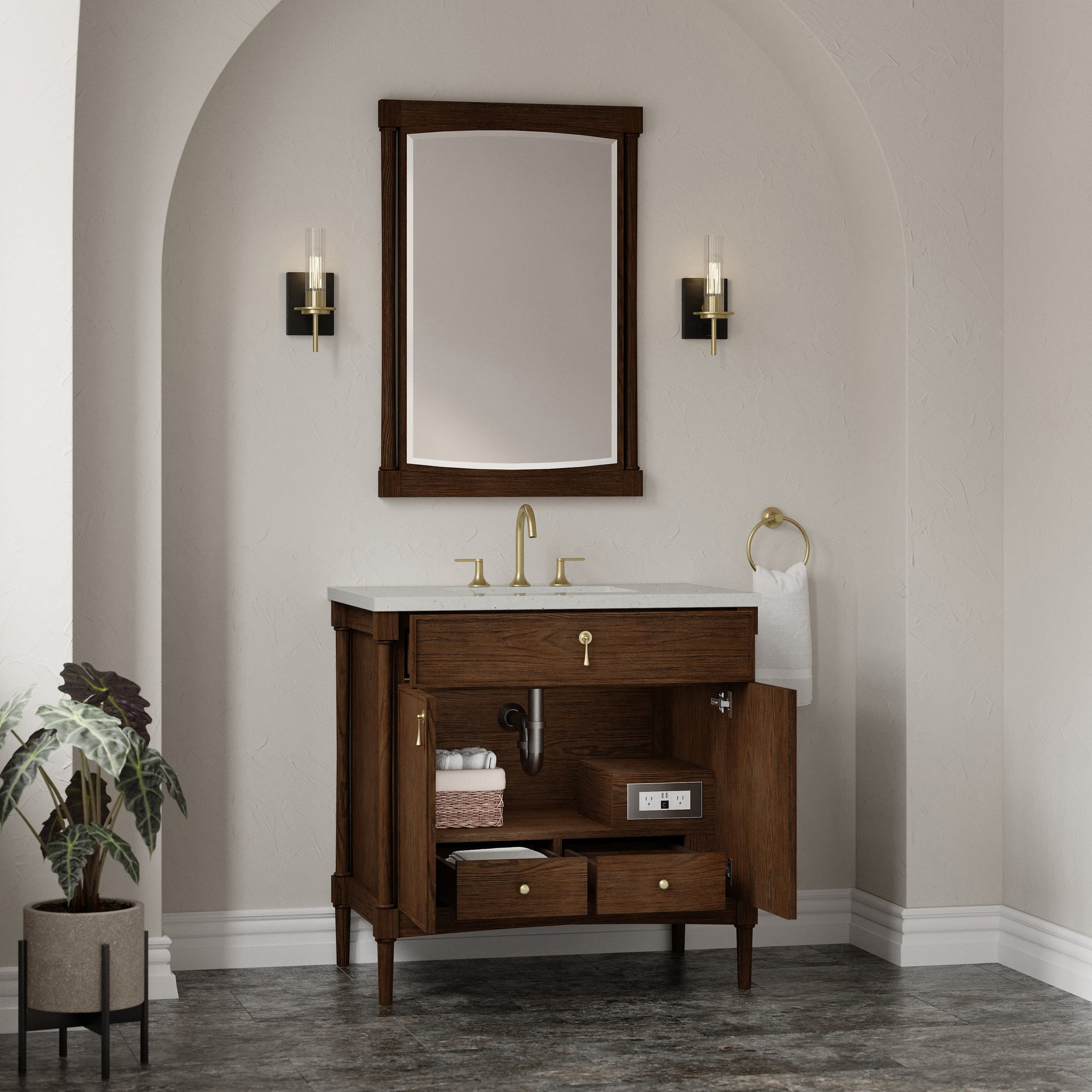 James Martin Kinnsden 36" Single Bathroom Vanity, Sable Oak, view 26