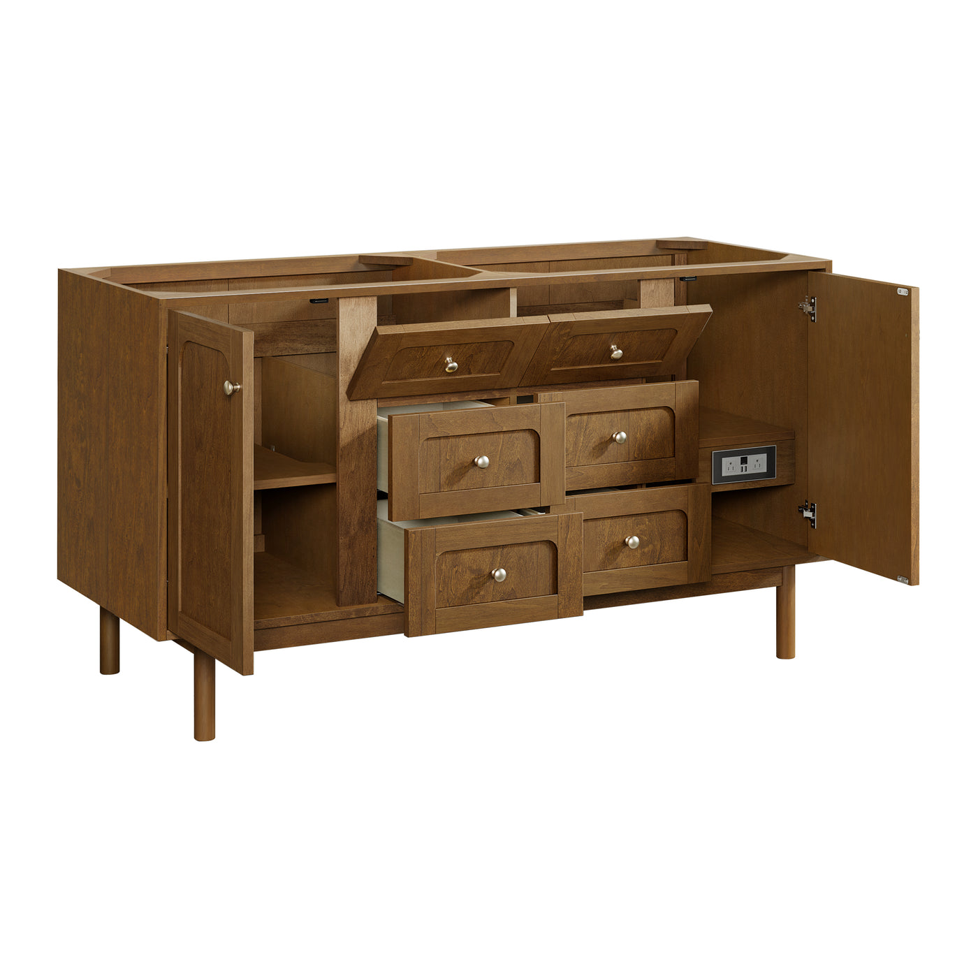 James Martin Laurent 60" Dual Mount Double Bathroom Vanity, Honey Oak, view 23