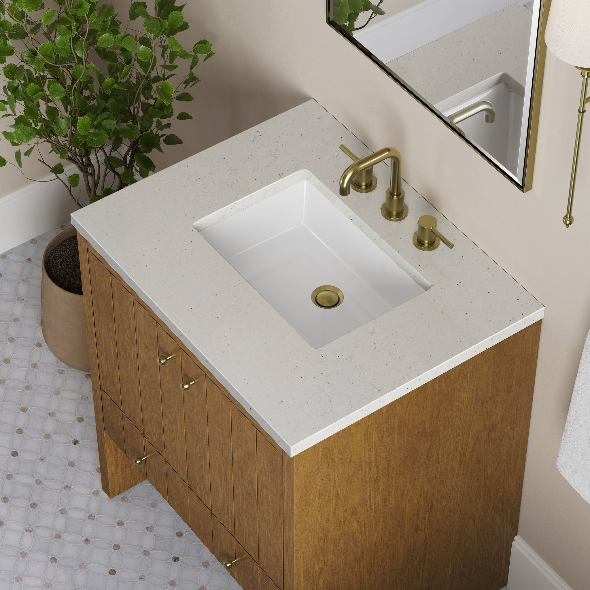 James Martin Hudson 30" Single Bathroom Vanity, Honey Oak, view 28
