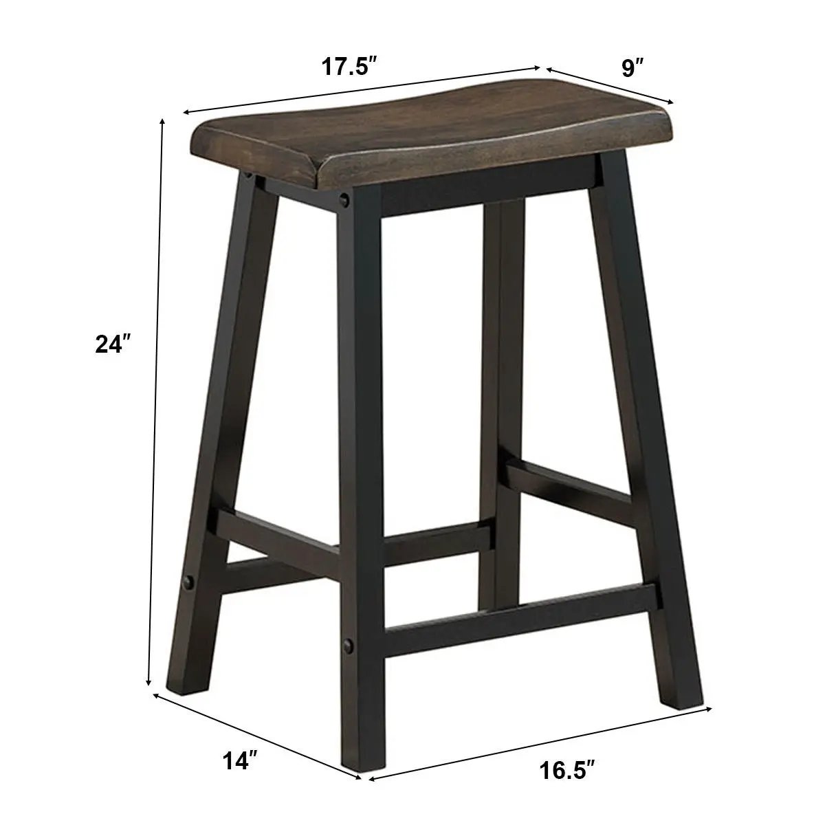 24 Inch Height Set of 2 Home Kitchen Dining Room Bar Stools, photo 9 of 12